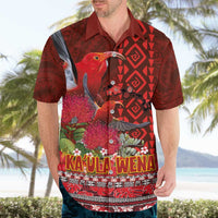 Hawaii KaʻUla Wena ʻIʻiwi Hawaiian Shirt With Tropical Plants and 'Ohi'a lehua Kakau Art Tattoo