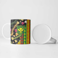 Hawaiian Tropical Plants Lei Ceramic Mug Kanaka Maoli Tribal with Palaka Motifs LT03 - Polynesian Pride