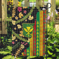 Hawaiian Tropical Plants Lei Garden Flag Kanaka Maoli Tribal with Palaka Motifs LT03 Garden Flag Multicolor - Polynesian Pride