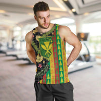 Hawaiian Tropical Plants Lei Men Tank Top Kanaka Maoli Tribal with Palaka Motifs LT03 Multicolor - Polynesian Pride