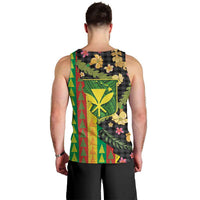 Hawaiian Tropical Plants Lei Men Tank Top Kanaka Maoli Tribal with Palaka Motifs LT03 - Polynesian Pride