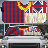 Hawaiian Tropical Plants Lei Auto Sun Shade National Flag Style LT03 Multicolor - Polynesian Pride