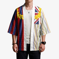 Hawaiian Tropical Plants Lei Kimono National Flag Style LT03 - Polynesian Pride
