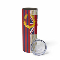 Hawaiian Tropical Plants Lei Skinny Tumbler National Flag Style LT03 - Polynesian Pride