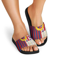 Hawaiian Tropical Plants Lei Slide Sandals National Flag Style - Polynesian Pride