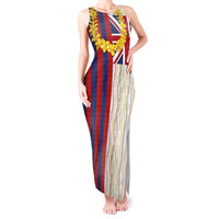 Hawaiian Tropical Plants Lei Tank Maxi Dress National Flag Style LT03 Women Multicolor - Polynesian Pride