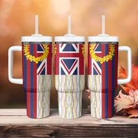 Hawaiian Tropical Plants Lei Tumbler With Handle National Flag Style LT03 - Polynesian Pride