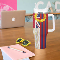 Hawaiian Tropical Plants Lei Tumbler With Handle National Flag Style LT03 - Polynesian Pride