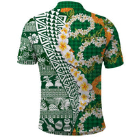 Hawaiian Plumeria Lei Polo Shirt Kakau Motifs and Palaka Half Style Green Color LT03 - Polynesian Pride
