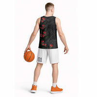 Hawaiian Kakau Art Basketball Jersey Taro Leaves with Ohia Lehua and Pakala Pattern LT03 - Polynesian Pride