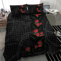 Hawaiian Kakau Art Bedding Set Taro Leaves with Ohia Lehua and Pakala Pattern LT03 - Polynesian Pride