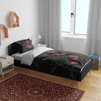 Hawaiian Kakau Art Bedding Set Taro Leaves with Ohia Lehua and Pakala Pattern LT03 - Polynesian Pride