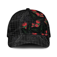 Hawaiian Kakau Art Classic Cap Taro Leaves with Ohia Lehua and Pakala Pattern LT03 Universal Fit Black - Polynesian Pride