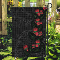 Hawaiian Kakau Art Garden Flag Taro Leaves with Ohia Lehua and Pakala Pattern LT03 Garden Flag Black - Polynesian Pride