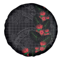Hawaiian Kakau Art Spare Tire Cover Taro Leaves with Ohia Lehua and Pakala Pattern LT03 - Polynesian Pride