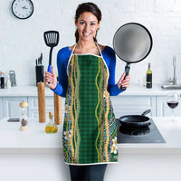 Hawaiian Art Flower Tribal with Lei Apron Palaka Pattern Green Color - Polynesian Pride