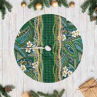 Hawaiian Art Flower Tribal with Lei Tree Skirt Palaka Pattern Green Color LT03 Casual Green - Polynesian Pride
