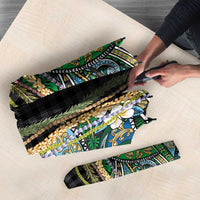 Hawaiian Art Flower Tribal with Lei Umbrella Palaka Pattern Black Color LT03 - Polynesian Pride