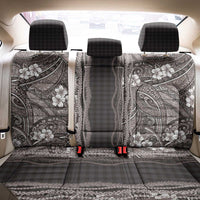 Hawaiian Art Flower Tribal with Lei Back Car Seat Cover Palaka Pattern Grayscale LT03 - Polynesian Pride