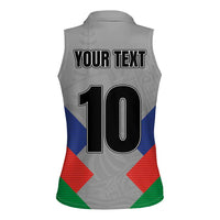 Custom New Caledonia-The Kagus Women Sleeveless Polo Shirt