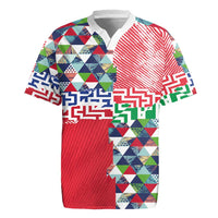 Hawaiian Floral Kakau Tropical Leaves-Sporty Style Rugby Jersey
