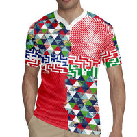 Hawaiian Floral Kakau Tropical Leaves-Sporty Style Rugby Jersey