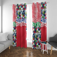 Hawaiian Floral Kakau Tropical Leaves-Sporty Style Window Curtain