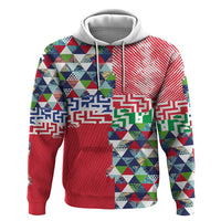 Hawaiian Floral Kakau Tropical Leaves-Sporty Style Zip Hoodie
