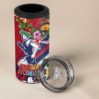 Hawaii Runner-Kakau Art with Lei and Plumeria 4 in 1 Can Cooler Tumbler