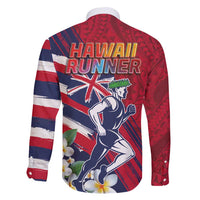 Hawaii Runner-Kakau Art with Lei and Plumeria Family Matching Long Sleeve Bodycon Dress and Hawaiian Shirt