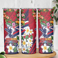 Hawaii Runner-Kakau Art with Lei and Plumeria Skinny Tumbler