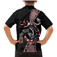 Aotearoa Toitu Te Tiriti Taniko Family Matching Mermaid Dress and Hawaiian Shirt Maori Taniwha Haka - Honour the Treaty