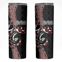 Aotearoa Toitu Te Tiriti Taniko Skinny Tumbler Maori Taniwha Haka - Honour the Treaty