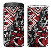 Aotearoa Maori Moko Art with Taniko Half Style 4 in 1 Can Cooler Tumbler