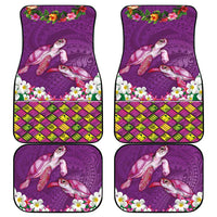Hawaiian Lei Turtle and Plumeria Car Mats Polynerian Art Tattoo-Mauve Color