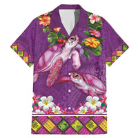Hawaiian Lei Turtle and Plumeria Family Matching Mermaid Dress and Hawaiian Shirt Polynerian Art Tattoo-Mauve Color
