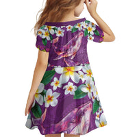 Hawaiian Plumeria and Humpback Whales Family Matching Mermaid Dress and Hawaiian Shirt Polynerian Art Tattoo-Mauve Color