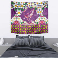 Hawaiian Plumeria and Humpback Whales Tapestry Polynerian Art Tattoo-Mauve Color LT03 - Polynesian Pride