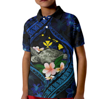 Hawaii Turtle Plumeria Flower Fanciful Kid Polo Shirt