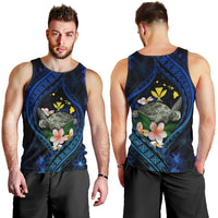 Hawaii Turtle Plumeria Flower Fanciful Men Tank Top