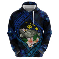Hawaii Turtle Plumeria Flower Fanciful Zip Hoodie