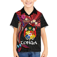 Tonga Emancipation Day Hawaiian Shirt Ngatu Humpback Whale Polynesian Flower LT03 - Polynesian Pride