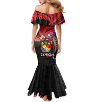 Tonga Emancipation Day Mermaid Dress Ngatu Humpback Whale Polynesian Flower LT03 - Polynesian Pride