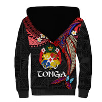 Tonga Emancipation Day Sherpa Hoodie Ngatu Humpback Whale Polynesian Flower LT03 - Polynesian Pride