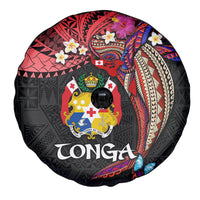Tonga Emancipation Day Spare Tire Cover Ngatu Humpback Whale Polynesian Flower