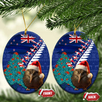 New Zealand Christmas Ceramic Ornament Kiwi Bird Santa and Silver Fern Funny Haka Dance