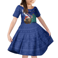 New Zealand Christmas Family Matching Short Sleeve Bodycon Dress and Hawaiian Shirt Kiwi Bird Santa and Silver Fern Funny Haka Dance