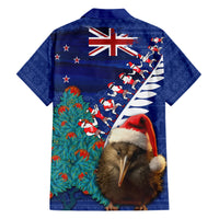 New Zealand Christmas Hawaiian Shirt Kiwi Bird Santa and Silver Fern Funny Haka Dance LT03 - Polynesian Pride