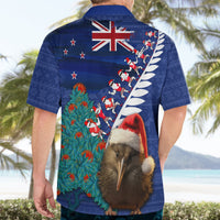 New Zealand Christmas Hawaiian Shirt Kiwi Bird Santa and Silver Fern Funny Haka Dance LT03 - Polynesian Pride