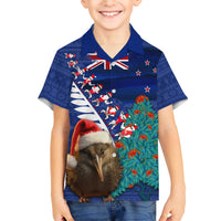 New Zealand Christmas Hawaiian Shirt Kiwi Bird Santa and Silver Fern Funny Haka Dance LT03 - Polynesian Pride